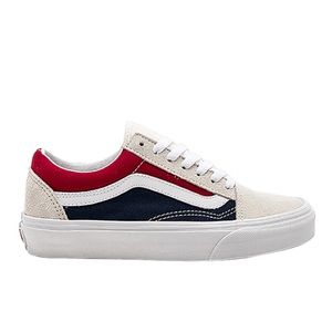 Vans blue, red, and off white